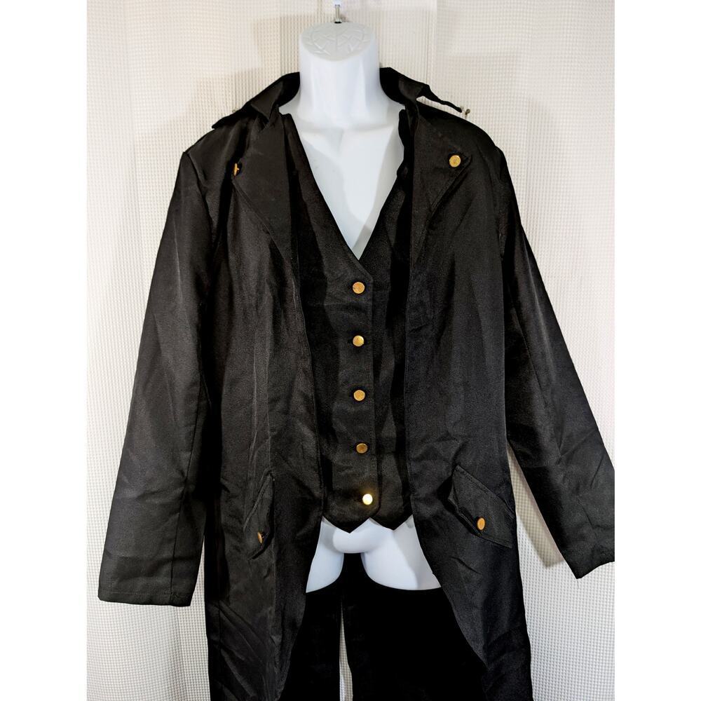 NWT! IWEMEK! COSTUME- BLACK FORMAL JACKET/VEST TUXEDO JACKET WITH TAILS! SZ M - Picture 5 of 10